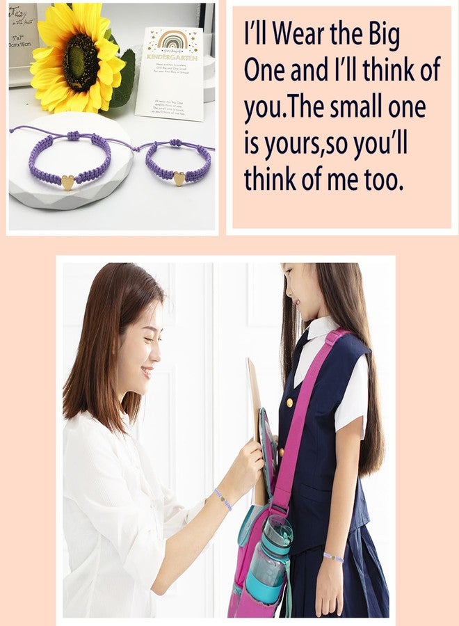kepvrio First Day of Kindergarten Bracelets,First Day of School Bracelets for Mom and Daughter,Back to School Bracelet Pre-K Matching Heart Wish Adjustable Bracelet for Women - Image 3
